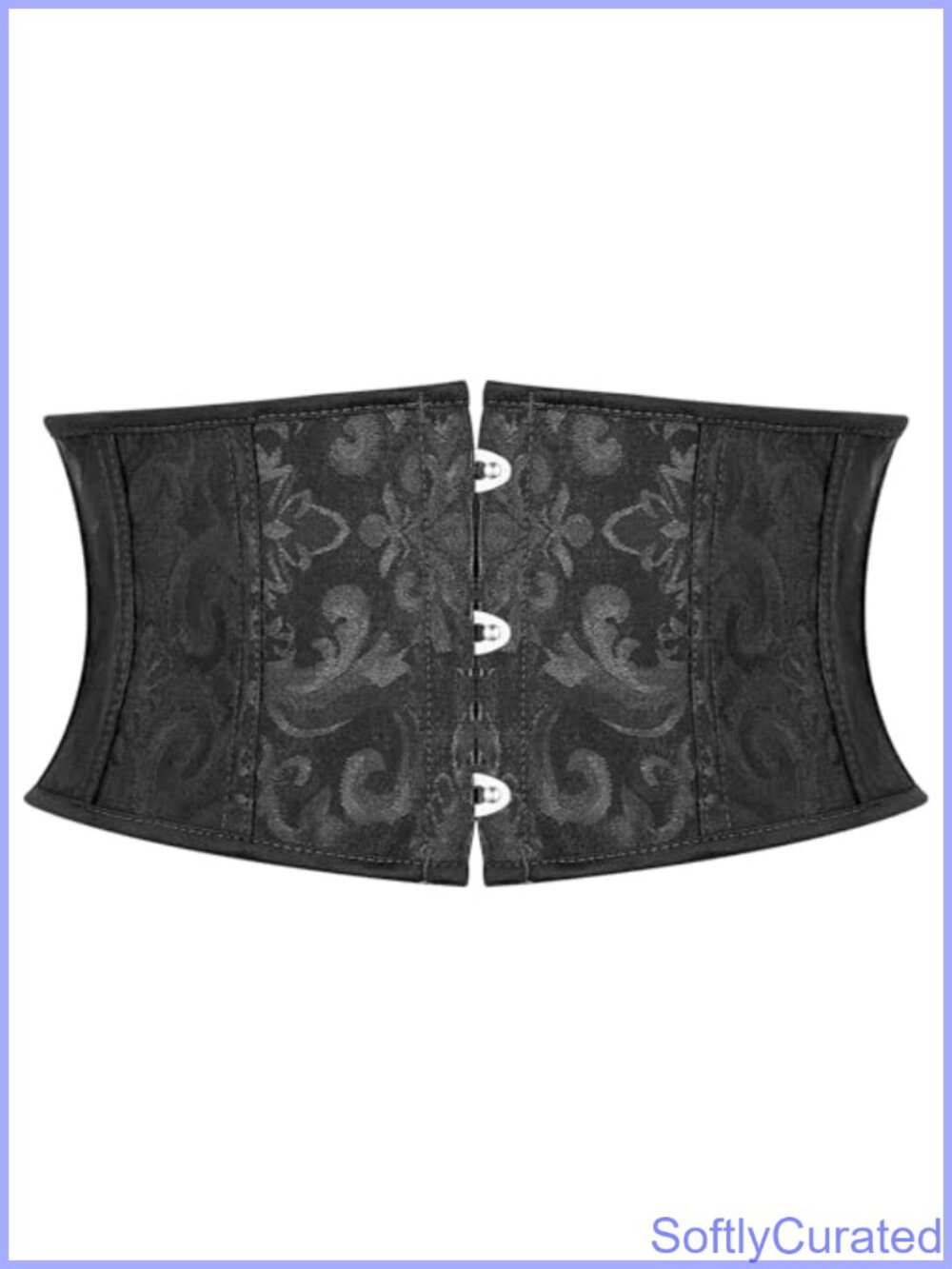 Floral Embroidered Corset Waist Belt Lace Up Satin Wide Obi Waspie Belt